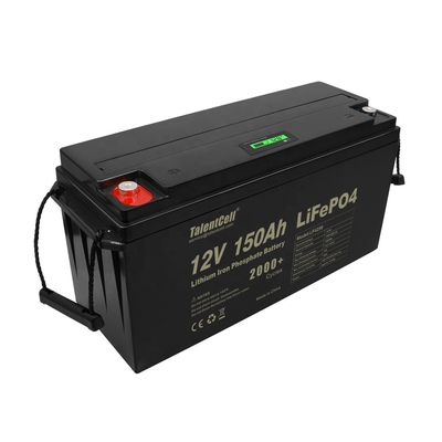 بطارية فوسفات الحديد الليثيوم 150ah lifepo4 خلايا 12 فولت شاشة LED