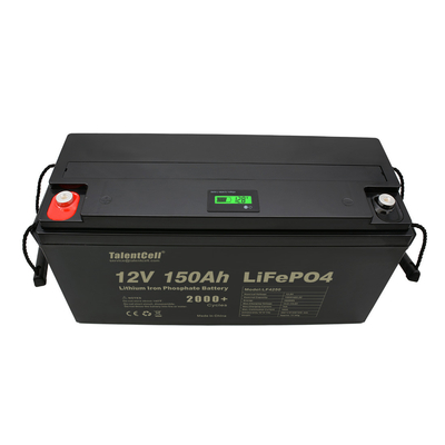بطارية فوسفات الحديد الليثيوم 150ah lifepo4 خلايا 12 فولت شاشة LED