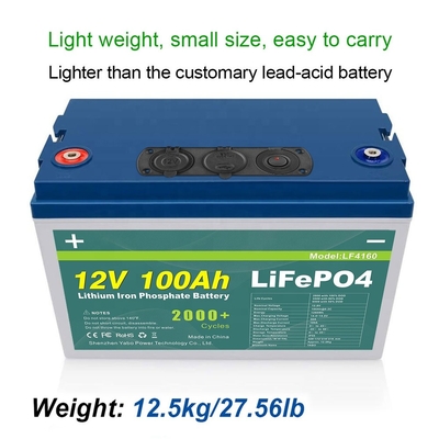 100ah Lifepo4 12 فولت حزم البطارية الشمسية Bms قوارب UPS عربات الجولف