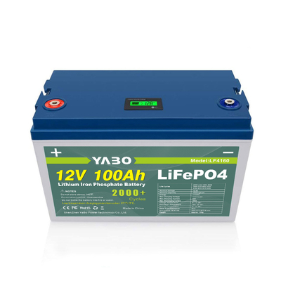 YABO حسب الطلب قابل لإعادة الشحن بالطاقة الشمسية قارب ليثيوم دراجة نارية لعبة غولف RV LiFePO4 بطارية تخزين الطاقة 12V 100Ah