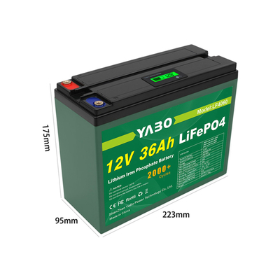 12V 36Ah Lifepo4 بطارية لتخزين الطاقة الشمسية دورة عميقة