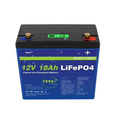 12v 18ah Lifepo4 بطارية ليثيوم أيون التفريغ الصغير الحالي 9A