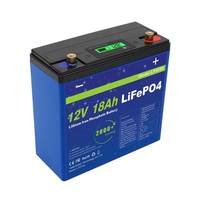 12v 18ah Lifepo4 بطارية ليثيوم أيون التفريغ الصغير الحالي 9A