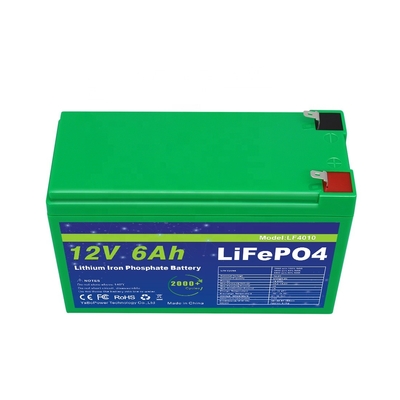 حزمة بطارية Smart BMS 12v 6ah Lifepo4 دورة عميقة 2000 دورة