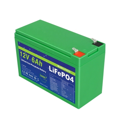 حزمة بطارية Smart BMS 12v 6ah Lifepo4 دورة عميقة 2000 دورة