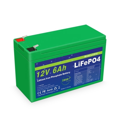 حزمة بطارية Smart BMS 12v 6ah Lifepo4 دورة عميقة 2000 دورة