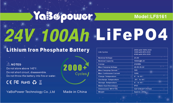 تخزين الطاقة الشمسية RV Lifepo4 بطارية 100ah 150ah 24v للقارب على الطرق الوعرة