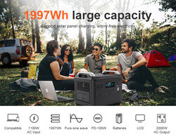 2000W في الهواء الطلق اتجاهين 2000W سريع AC الناتج متعددة الوظائف بنك الطاقة 2000W مولد الطاقة الشمسية المحمولة