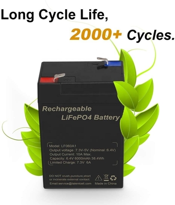 بطارية ليثيوم 6Ah 6V Lifepo4 ذات دورة عميقة للعب دراجة المصباح الأمامي للسيارة الوفير