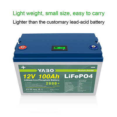 FCC 100ah 12 فولت بطارية Lifepo4 M8 الطرفية IP55 غلاف بلاستيكي