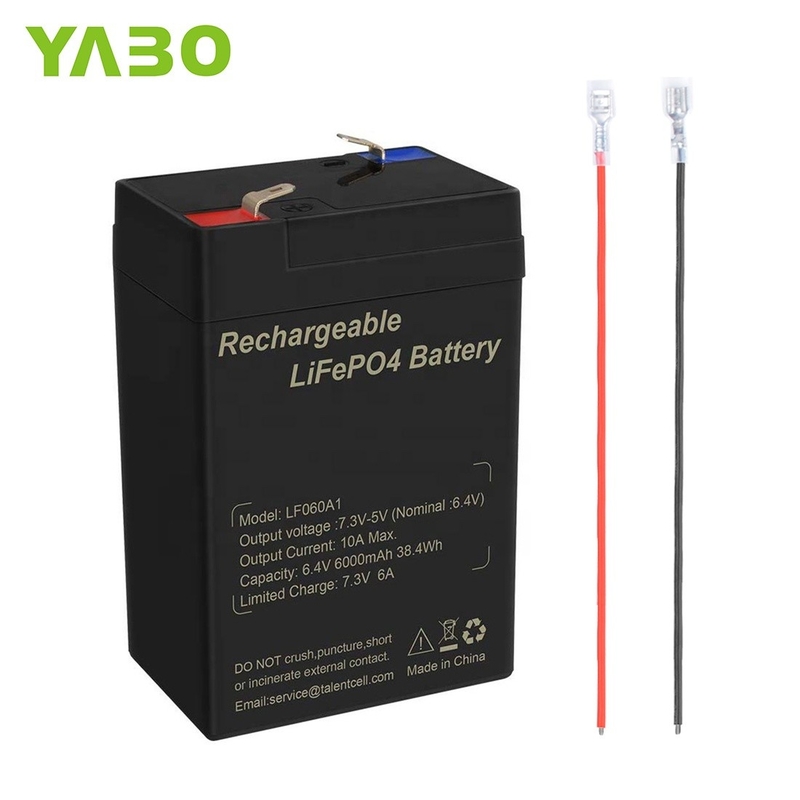 بطارية ليثيوم 6Ah 6V Lifepo4 ذات دورة عميقة للعب دراجة المصباح الأمامي للسيارة الوفير
